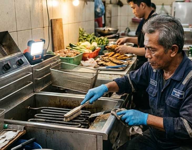 cara membersihkan mesin deep fryer setelah digunakan