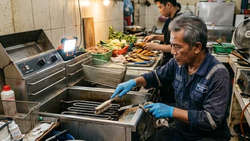 cara membersihkan mesin deep fryer setelah digunakan