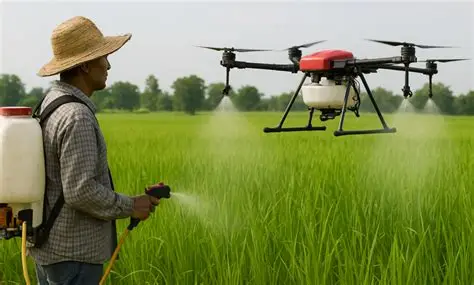 perbedaan penyemprotan manual dan drone pertanian